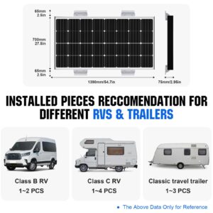 ECO-WORTHY RV Solar Panel 280 Watt, 12 Volt Scalable RV Solar Panel Kit,Maximize Installation Area for Van, Motorhome and Trailer