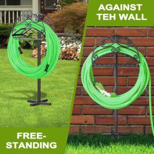 Gykoeaty Garden Hose Holder Freestanding, Detachable Metal Water Hose Holder, Heavy Duty Garden Hose Storage Rack Hose Stand for Outside Yard Lawn