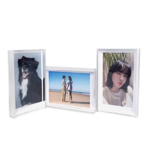 lagipa polaroid picture frames, instax mini frame for photo, small picture frames 2x3, acrylic polaroid frames desktop, wallet size picture frame for fujifilm polaroid film (3 pack)