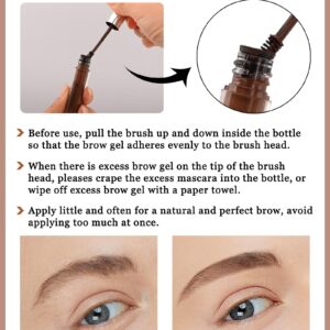 Waterproof Tinted Brow Gel-Long Lasting Smudgeproof Liquid Eyebrow Makeup,Eyebrow Mascara Tinted Brow Glue,Eye Brow Filler,Volumizing Enhance Brow Mascara,With Brow Razor Brush,Gift for Women-Blonde