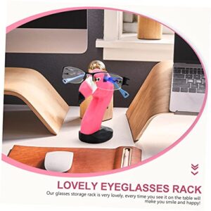 STOBOK 4pcs Décor Display Wood Retainer Spectacle for Carving Nightstand Adorable Glasses Eye Eyeglasses Stand Holder Sunglasses Ornament Rack Animal-shape Eyeglass Storage Flamingo