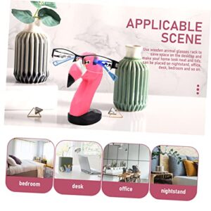 STOBOK 4pcs Décor Display Wood Retainer Spectacle for Carving Nightstand Adorable Glasses Eye Eyeglasses Stand Holder Sunglasses Ornament Rack Animal-shape Eyeglass Storage Flamingo