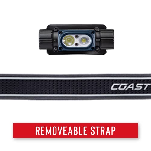 Coast WPH30R 1000 Lumen Waterproof Ultra Bright IP68 USB Rechargeable-Dual Power Headlamp, 5 Modes with Spot and Flood Beams, Blue/Black