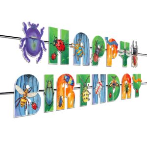 Spring Bugs Party Banner Bug Party Supplies and Decorations Bug Happy Birthday Banner Insect Birthday Banner for Insect Birthday Party Decorations and Bug Birthday Party Supplies