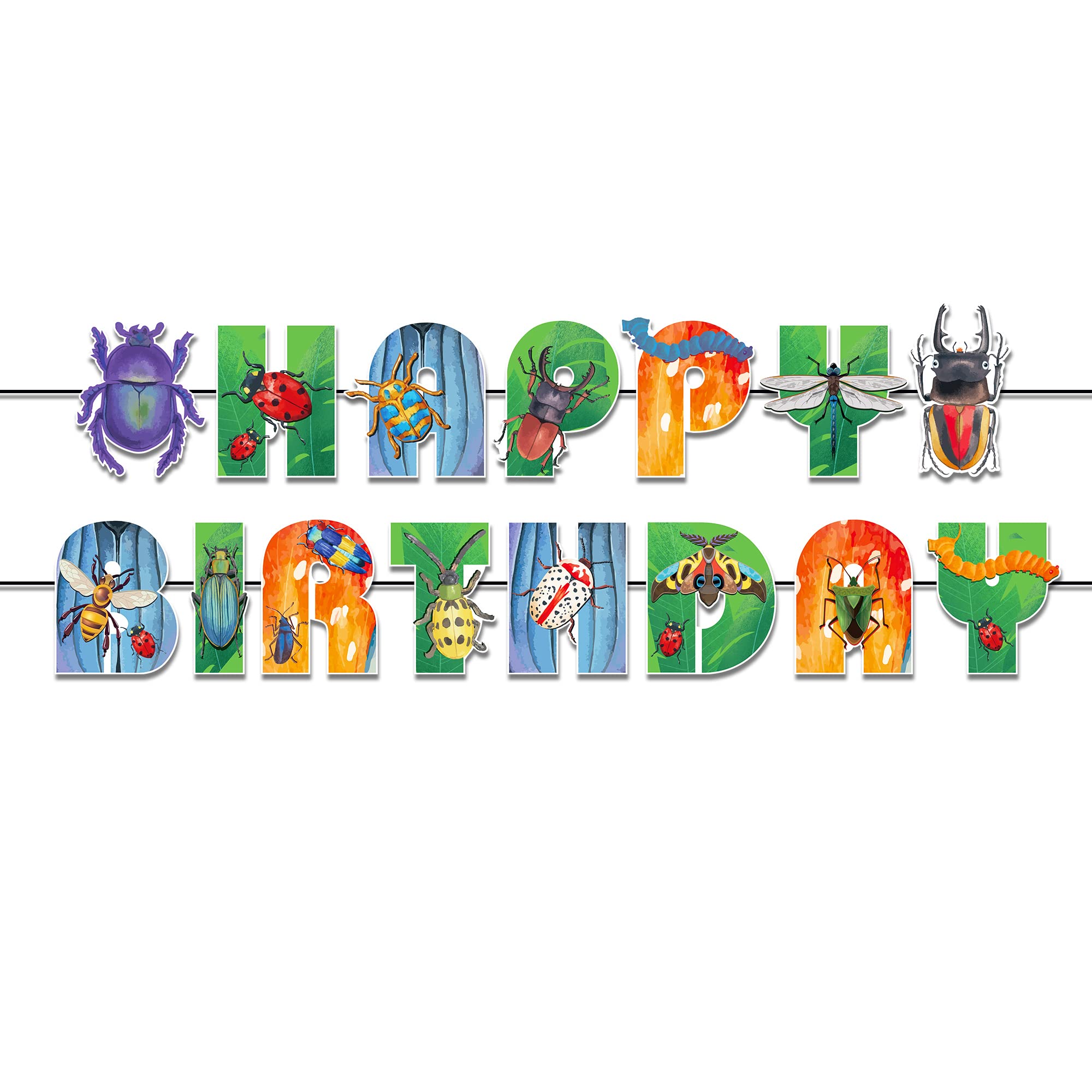 Spring Bugs Party Banner Bug Party Supplies and Decorations Bug Happy Birthday Banner Insect Birthday Banner for Insect Birthday Party Decorations and Bug Birthday Party Supplies