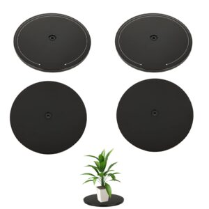 4pcs lazy susan organizer 9 inch lazy susan plastic kitchen organization turntable organizer black lazy susan turntable for cabinet, cake,countertop, painting, tv, display (50-lb load capacity)