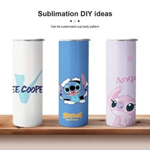 ZREGGUR Sublimation Tumblers bulk 20 oz 1Pack Stainless Steel Double Wall Insulated Straight Sublimation Tumbler Cups Blank White with Lid and straw, Individually Box,brush,Heat Transfer