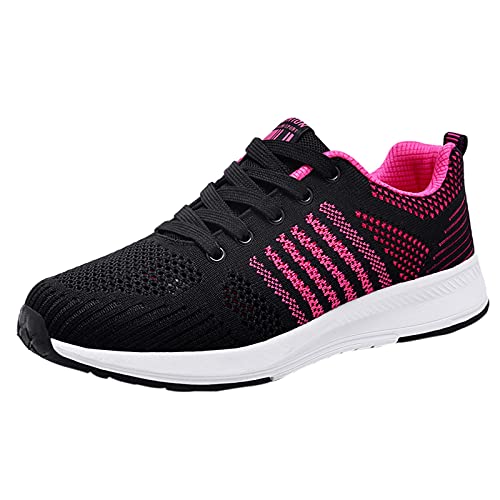 MLAGJSS Slide on Shoes Women, Ladies Shoes Color Matching Fashion Mesh Breathable Lace-up Flat Heel Casual Sneakers