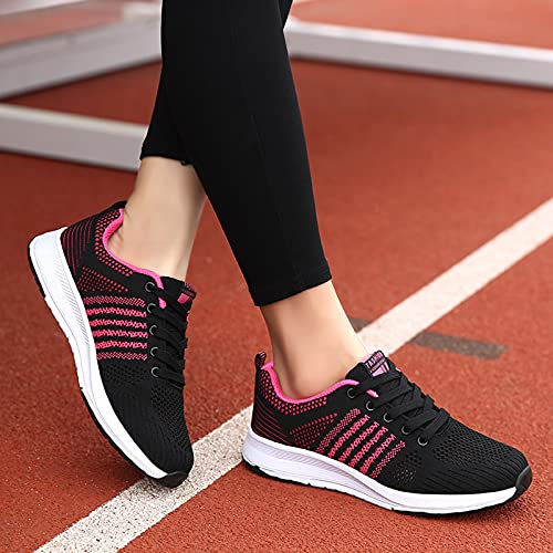 MLAGJSS Slide on Shoes Women, Ladies Shoes Color Matching Fashion Mesh Breathable Lace-up Flat Heel Casual Sneakers