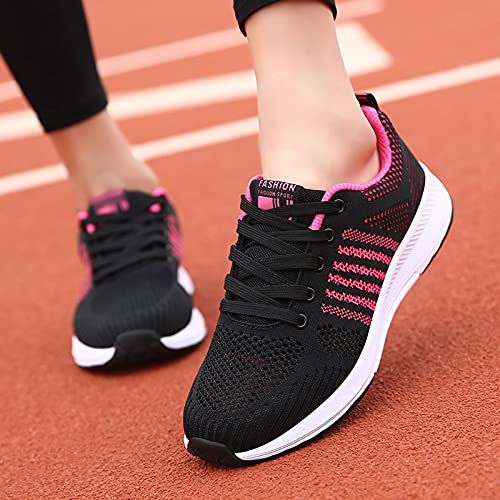 MLAGJSS Slide on Shoes Women, Ladies Shoes Color Matching Fashion Mesh Breathable Lace-up Flat Heel Casual Sneakers