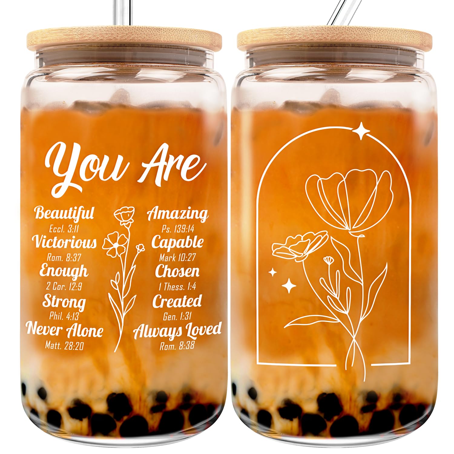 HEXMOZ Christian Gifts for Women - Religious Gifts, Christian Mothers Day Gifts for Women, Friend, Ladies, Sister, Church - Inspirational, Birthday, Spiritual, Catholic, Jesus, Bible Gifts - Glass Cup