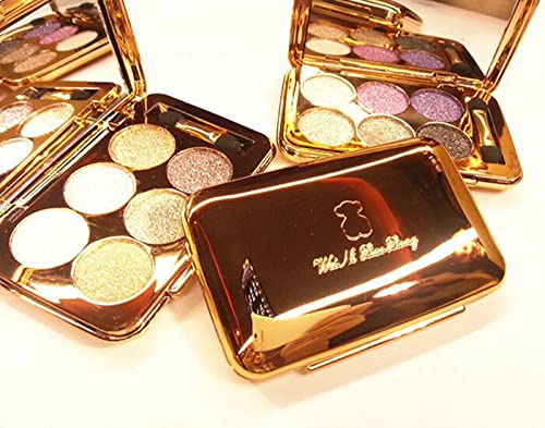 Glitter Eyeshadow Palette Makeup Set,6 Colors Shimmer Eyeshadow Palette Gold Eyeshadow Highly Pigmented Long Lasting Waterproof Sweatproof Professional Nude Eyeshadow Palette Make Up Palettes for Women Warm Natural Neutral Smokey Eye Eyeshadow Palette(#06