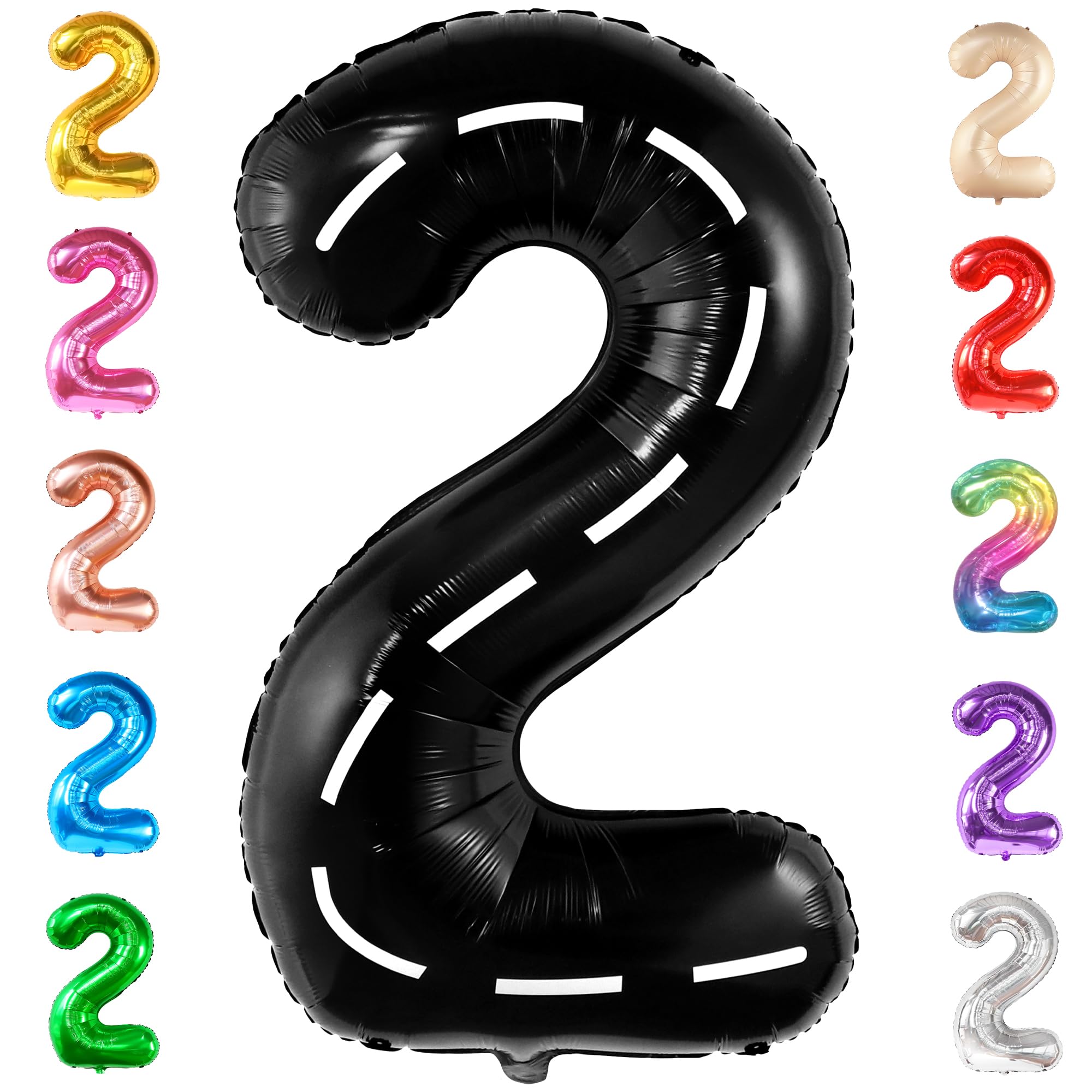 KatchOn, Giant Two Fast Balloons - 40 Inch | Number 2 Balloon, Two Fast Birthday Decorations | Two Fast Party Decorations, 2 Fast Birthday Decorations | Two Fast Two Curious Birthday Decorations Boy