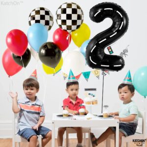 KatchOn, Giant Two Fast Balloons - 40 Inch | Number 2 Balloon, Two Fast Birthday Decorations | Two Fast Party Decorations, 2 Fast Birthday Decorations | Two Fast Two Curious Birthday Decorations Boy