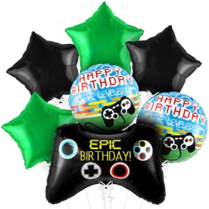 katchon, huge video game balloons - pack of 7 | gaming balloons for gamer party decorations | gamer birthday balloons | game controller balloon with star balloons | gamer balloons for birthday party