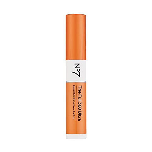 No7 The Full 360 Ultra Mascara - Black - Volumizing, Lash Lengthening Mascara with Shea Butter & Vitamin E - Curved Wand Applicator (10ml)