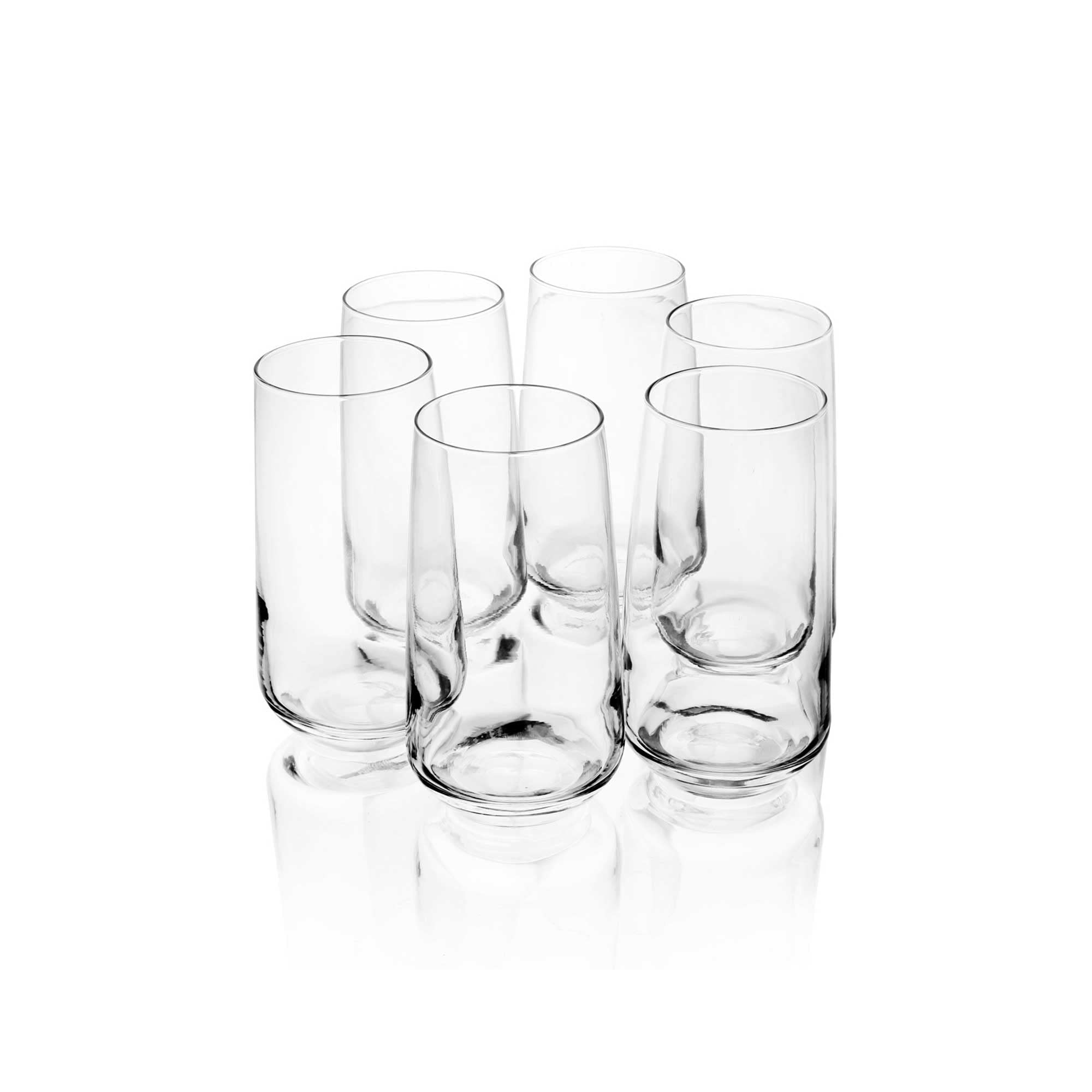 TINSELGLASS Drinking Glasses Set of 6, Crystal Water Glasses, Juice, Beverage, Mojito, Mixed Drinks, Cocktail Glass Set, Bar Glassware for Rocks, Juice, Beer, Cocktail Glasses, Ho