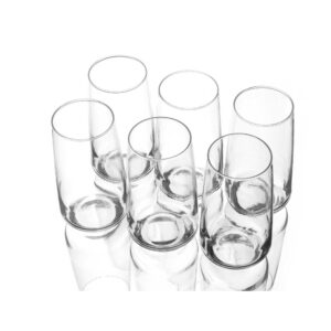 TINSELGLASS Drinking Glasses Set of 6, Crystal Water Glasses, Juice, Beverage, Mojito, Mixed Drinks, Cocktail Glass Set, Bar Glassware for Rocks, Juice, Beer, Cocktail Glasses, Ho