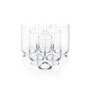 TINSELGLASS Drinking Glasses Set of 6, Crystal Water Glasses, Juice, Beverage, Mojito, Mixed Drinks, Cocktail Glass Set, Bar Glassware for Rocks, Juice, Beer, Cocktail Glasses, Ho