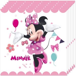 ChezMax 41pcs Minnie Mickey Mouse Party Supplies 20 Plates + 20 Napkin + 1Tablecloth Minnie Mickey Mouse Birthday Party Decorations, for Girl and Boy (41pcs)