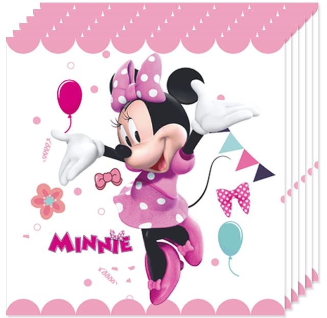 ChezMax 41pcs Minnie Mickey Mouse Party Supplies 20 Plates + 20 Napkin + 1Tablecloth Minnie Mickey Mouse Birthday Party Decorations, for Girl and Boy (41pcs)