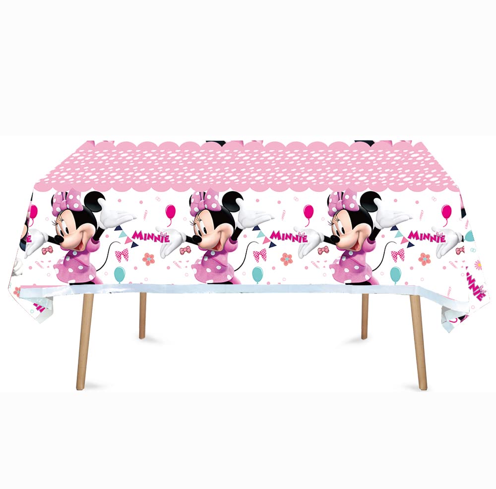 ChezMax 41pcs Minnie Mickey Mouse Party Supplies 20 Plates + 20 Napkin + 1Tablecloth Minnie Mickey Mouse Birthday Party Decorations, for Girl and Boy (41pcs)