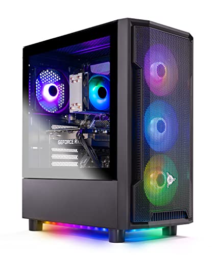 Skytech Gaming SkyTech Shadow 3.0 Gaming Computer PC Desktop - Ryzen 5 3600 6-Core 3.6GHz, RTX 3060 Ti 8GB, 1TB SSD, 16GB DDR4 3000, RGB Fans, AC WiFi, Windows 11 Home 64-bit, Black