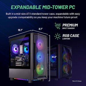 Skytech Gaming SkyTech Shadow 3.0 Gaming Computer PC Desktop - Ryzen 5 3600 6-Core 3.6GHz, RTX 3060 Ti 8GB, 1TB SSD, 16GB DDR4 3000, RGB Fans, AC WiFi, Windows 11 Home 64-bit, Black