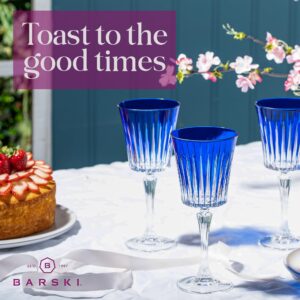 Barski European Colored Wine Glasses - Set of 6 Wine Goblets for Red Wine or White Wine - Elegant Colored Glassware Water Goblets - Gift Ready Colored Stemware, Colorful Glasses, 10 oz, Cobalt (Blue)
