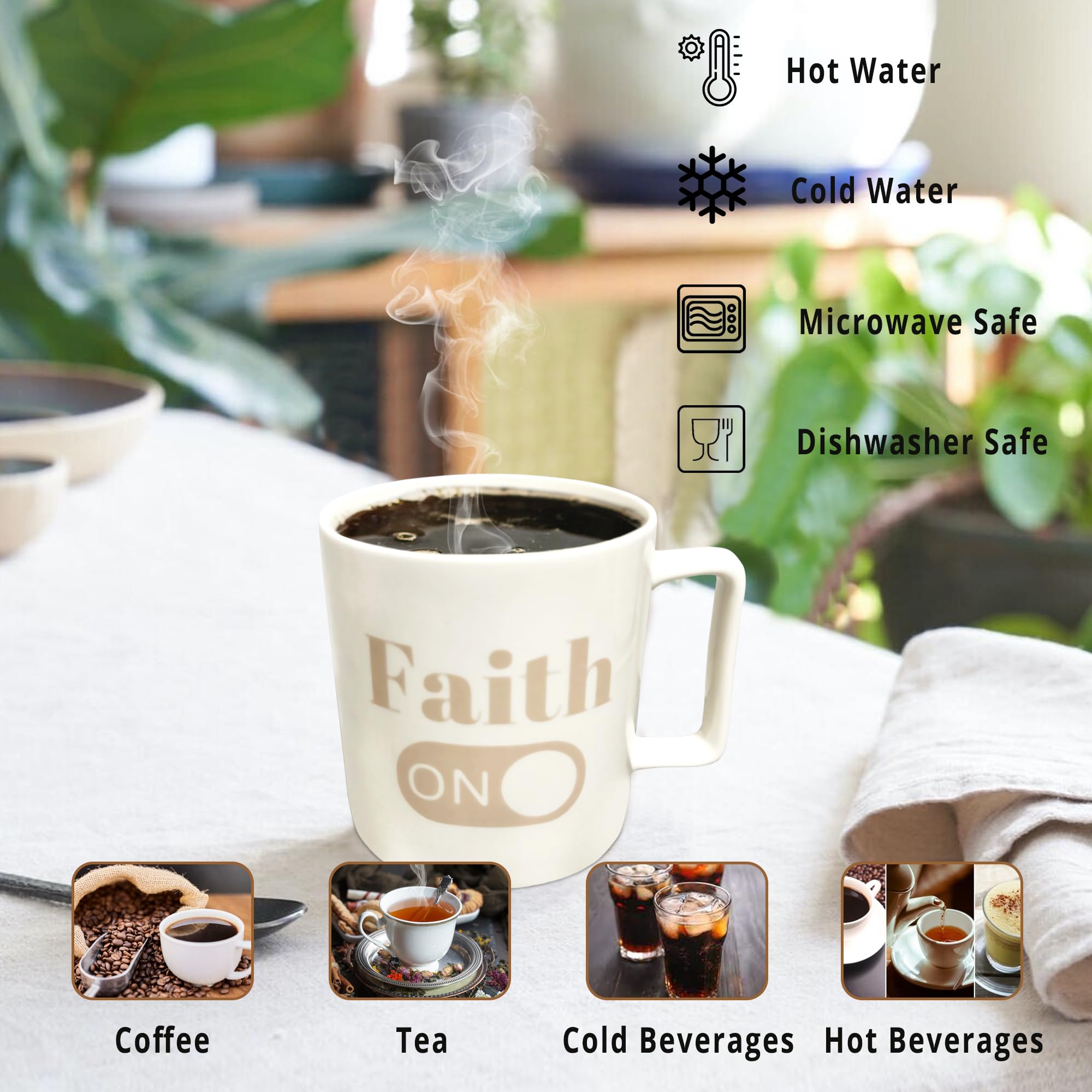 PRAY THEN COFFEE 22 oz Oversized Coffee Mug With Mark 11:24 Bible Verse - Extra Large Coffee Mug Perfect for Gifts - Great for Tea, Cappuccino, Latte, and Macchiato