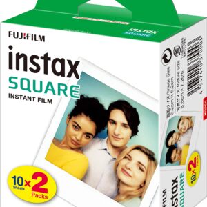 Fujifilm Instax Square Link Smartphone Printer - Green - Fuji Instax Square Instant Film (20 Sheets) – Instax Link Printer Bundle (Green)