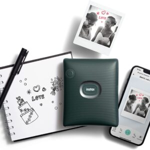 Fujifilm Instax Square Link Smartphone Printer - Green - Fuji Instax Square Instant Film (20 Sheets) – Instax Link Printer Bundle (Green)