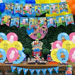 Stumble Guys Birthday Party Supplies, Stumble Guys Party Decorations,Stumble Guys Party Theme Includes Balloons,Banner,Cake Toppers for Kids Birthday Theme Party Decorations