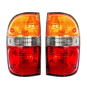 rongxu auto toyota tacoma tail lights assembly compatible with 2001 2002 2003 2004, passenger and driver side brake lights rear lamps, right and left