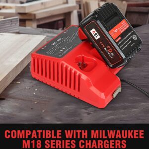 Bslite 2Packs Replacement for Milwaukee M18 Battery 6.0Ah 48-11-1862 Compatible with Milwaukee M18 Battery Tools and Charger（Black）