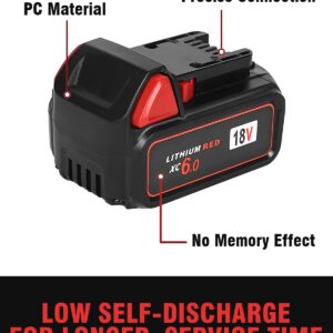 Bslite 2Packs Replacement for Milwaukee M18 Battery 6.0Ah 48-11-1862 Compatible with Milwaukee M18 Battery Tools and Charger（Black）