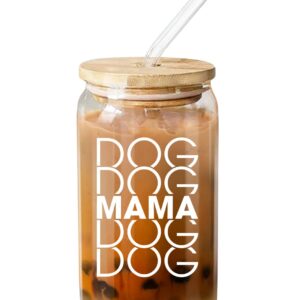 NewEleven Mothers Day Gifts For Dog Lovers, Dog Owners, Dog Mama, Dog Mom, Fur Mama - Dog Mom Gifts For Women - Cute Funny Gifts For Women, Best Friend, Girlfriend - 16 Oz Coffee Glass