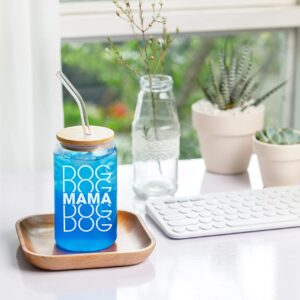 NewEleven Mothers Day Gifts For Dog Lovers, Dog Owners, Dog Mama, Dog Mom, Fur Mama - Dog Mom Gifts For Women - Cute Funny Gifts For Women, Best Friend, Girlfriend - 16 Oz Coffee Glass