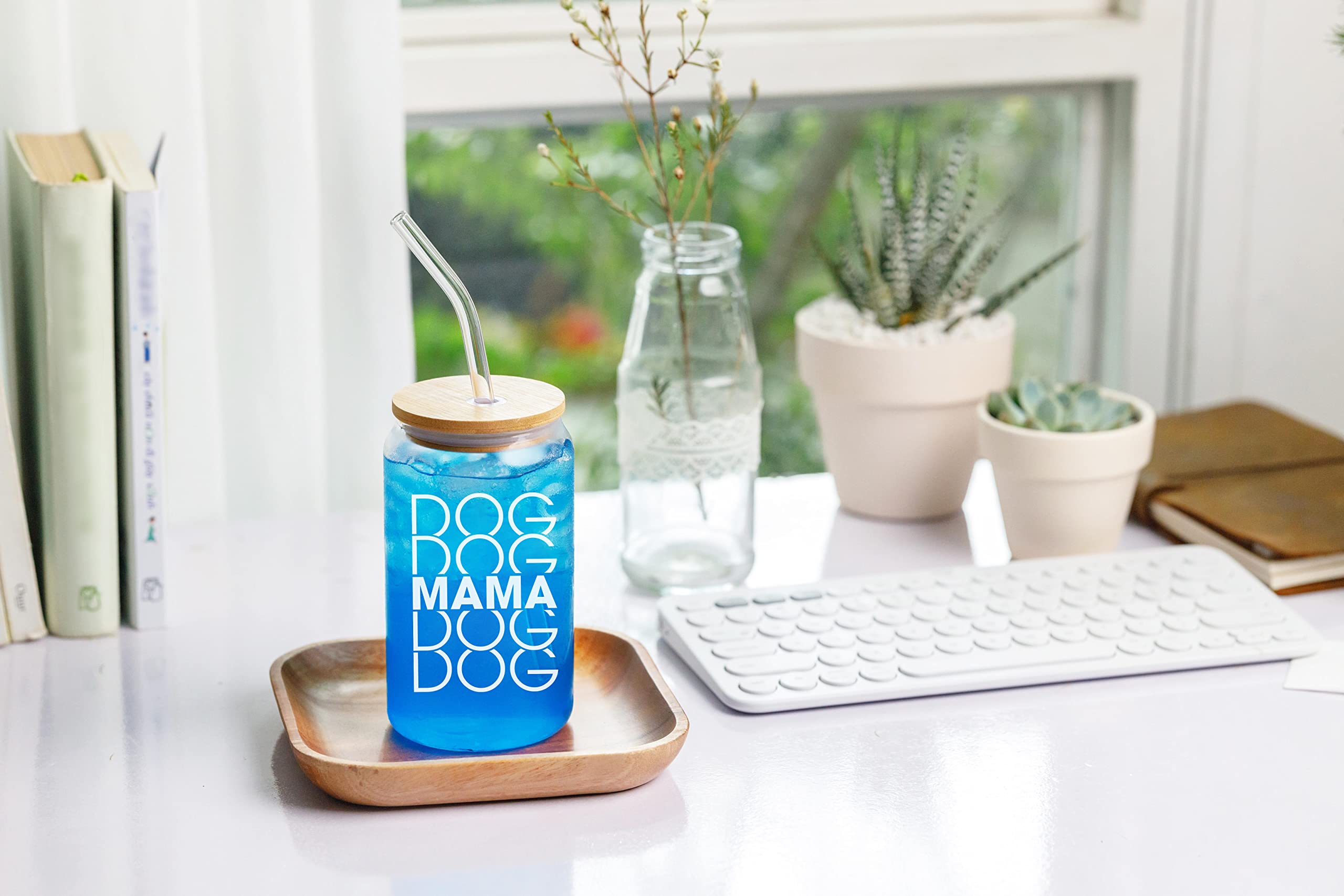 NewEleven Mothers Day Gifts For Dog Lovers, Dog Owners, Dog Mama, Dog Mom, Fur Mama - Dog Mom Gifts For Women - Cute Funny Gifts For Women, Best Friend, Girlfriend - 16 Oz Coffee Glass