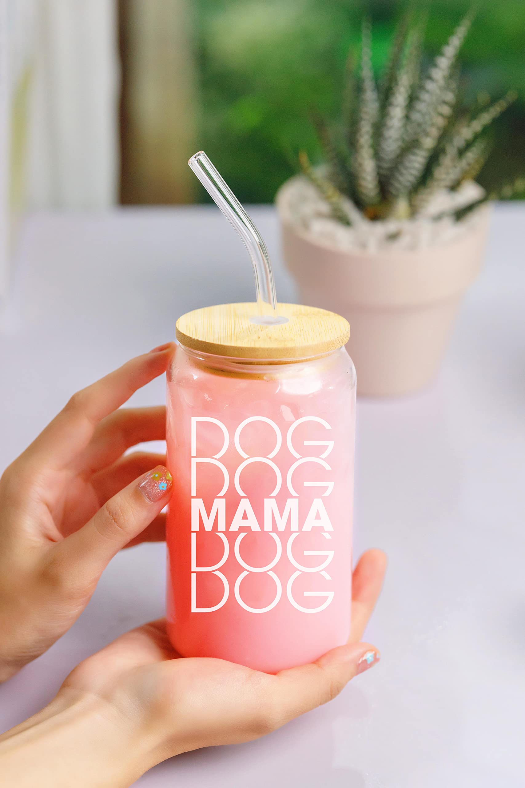 NewEleven Mothers Day Gifts For Dog Lovers, Dog Owners, Dog Mama, Dog Mom, Fur Mama - Dog Mom Gifts For Women - Cute Funny Gifts For Women, Best Friend, Girlfriend - 16 Oz Coffee Glass