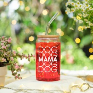 NewEleven Mothers Day Gifts For Dog Lovers, Dog Owners, Dog Mama, Dog Mom, Fur Mama - Dog Mom Gifts For Women - Cute Funny Gifts For Women, Best Friend, Girlfriend - 16 Oz Coffee Glass