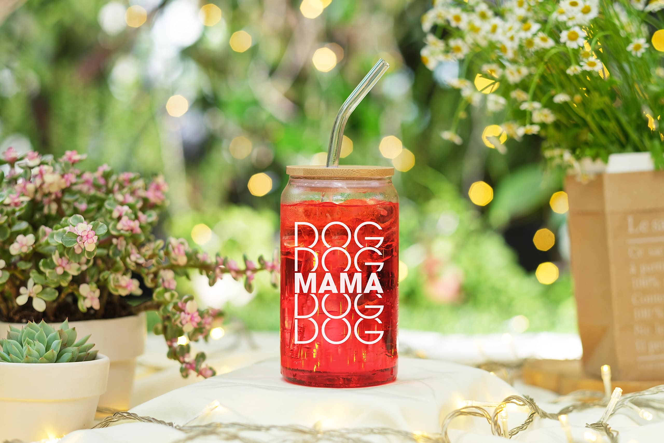 NewEleven Mothers Day Gifts For Dog Lovers, Dog Owners, Dog Mama, Dog Mom, Fur Mama - Dog Mom Gifts For Women - Cute Funny Gifts For Women, Best Friend, Girlfriend - 16 Oz Coffee Glass