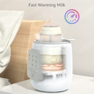 GROWNSY Bottle Warmer, 9-in-1 Water Bath Nutri Baby Bottle Warmer, Fast & Easy Milk Warmer for Breastmilk& Formula, Auto Timer, Defrost, Steri-lize, Warms Baby Milk to Body Temp and Maintain Nutrients