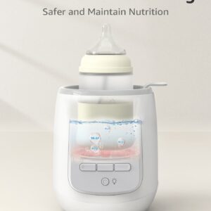 GROWNSY Bottle Warmer, 9-in-1 Water Bath Nutri Baby Bottle Warmer, Fast & Easy Milk Warmer for Breastmilk& Formula, Auto Timer, Defrost, Steri-lize, Warms Baby Milk to Body Temp and Maintain Nutrients