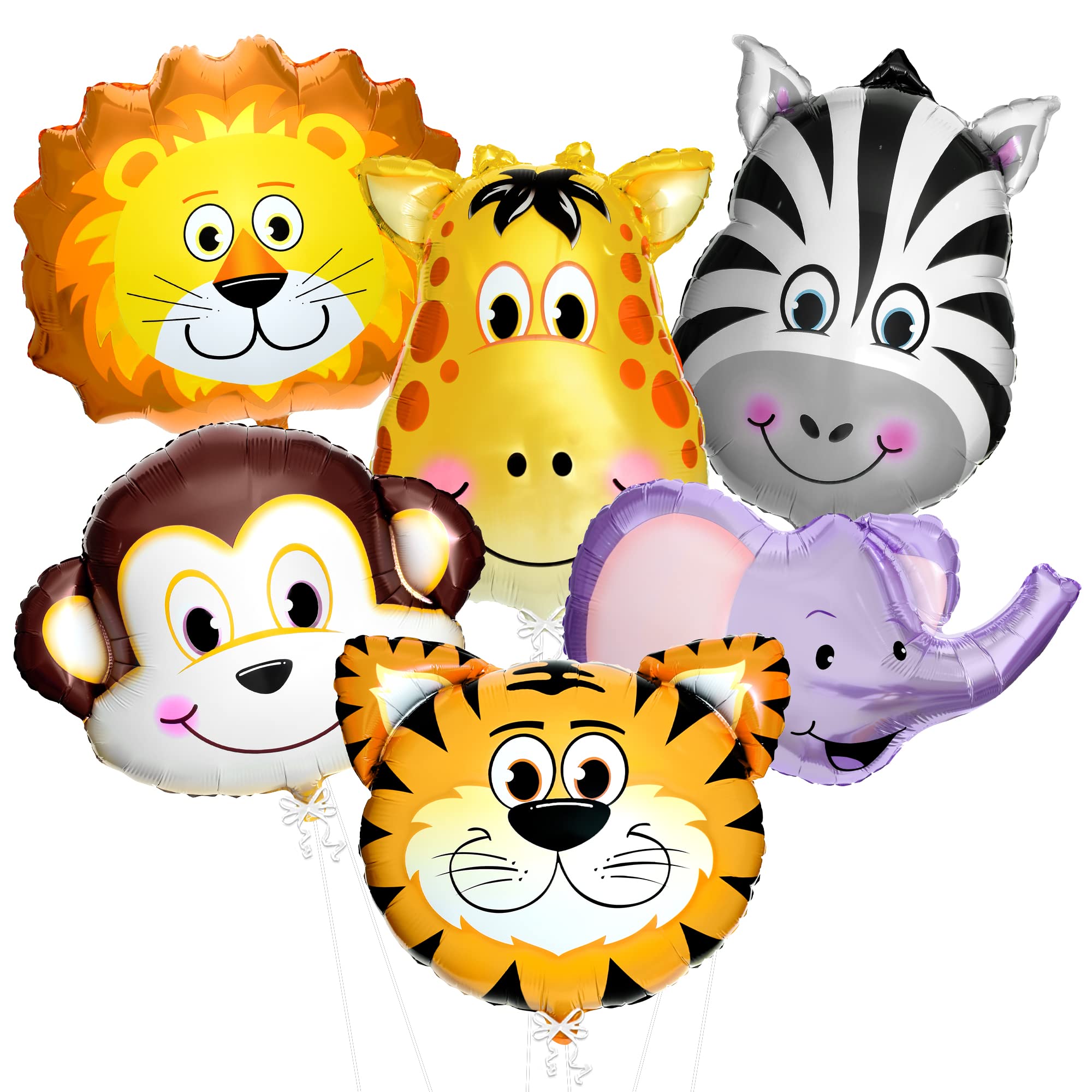 KatchOn, Huge Safari Jungle Animal Balloons - Pack of 6, Safari Animal Balloons | Safari Balloons, Zoo Birthday Party Decorations | Animal Birthday Party Decorations, Wild One Birthday Decorations