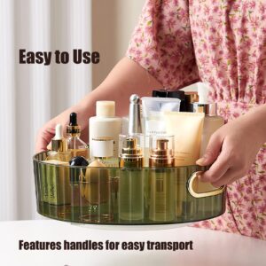 ANFENGLOU 360 °Rotating Lazy Susan Organizer Makeup Organizer, 9Inch Green Perfume Skincare Organizers for Dresser, Vanity Tray, Bathroom Counter Organizer