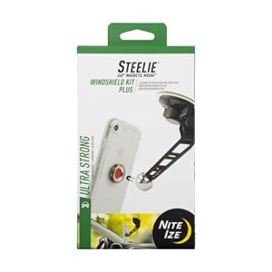 nite ize original steelie windshield mount kit - magnetic cell phone holder for car accessories - sturdy car windshield mount for cell phones