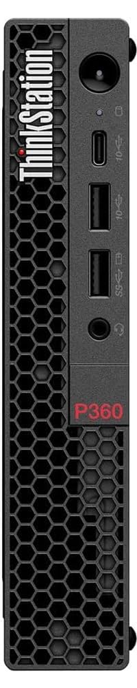 Lenovo ThinkStation P360 Tiny Business Mini Desktop (Intel i7-12700T 12-Core, 16GB RAM, 512GB PCIe SSD, T400 4GB, RJ-45, Display Port, SD Card, Black, Win 10 Pro) with KYB, Mouse, & Hub