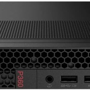 Lenovo ThinkStation P360 Tiny Business Mini Desktop (Intel i7-12700T 12-Core, 16GB RAM, 512GB PCIe SSD, T400 4GB, RJ-45, Display Port, SD Card, Black, Win 10 Pro) with KYB, Mouse, & Hub