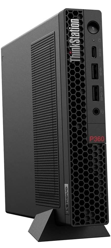 Lenovo ThinkStation P360 Tiny Business Mini Desktop (Intel i7-12700T 12-Core, 16GB RAM, 512GB PCIe SSD, T400 4GB, RJ-45, Display Port, SD Card, Black, Win 10 Pro) with KYB, Mouse, & Hub